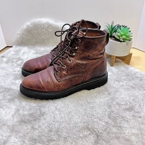 Double H | Lace Packer Brown Leather Boots #9350 Size 8.5